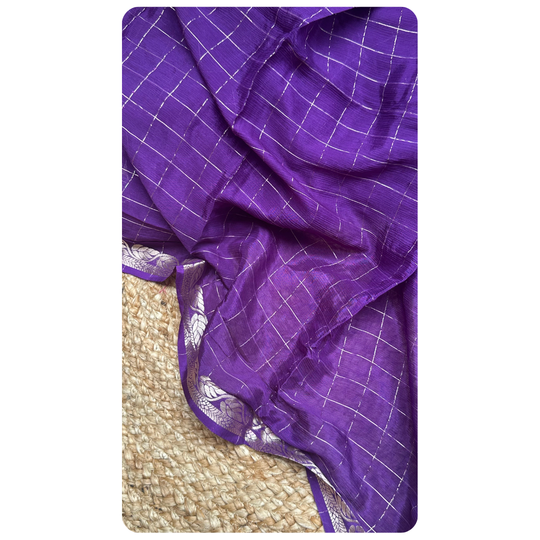 Premium Crushed Chinnon Saree
