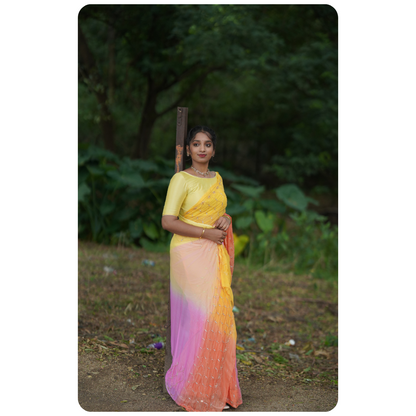 Multi Sunset Designer Saree