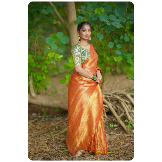 Handloom Tissue Saree With Dual Blouses