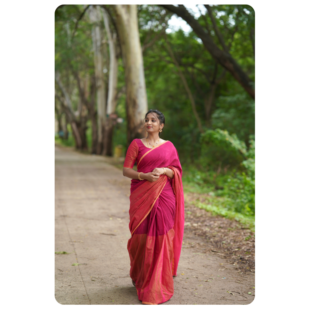 Mul Cotton Tissue Saree(Handloom)