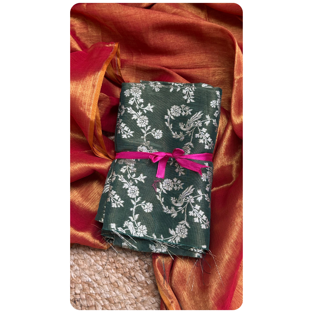 Handloom Tissue Saree With Dual Blouses