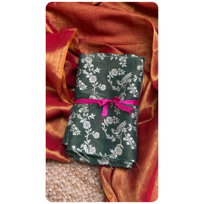 Handloom Tissue Saree With Dual Blouses