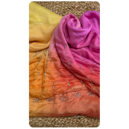 Multi Sunset Designer Saree