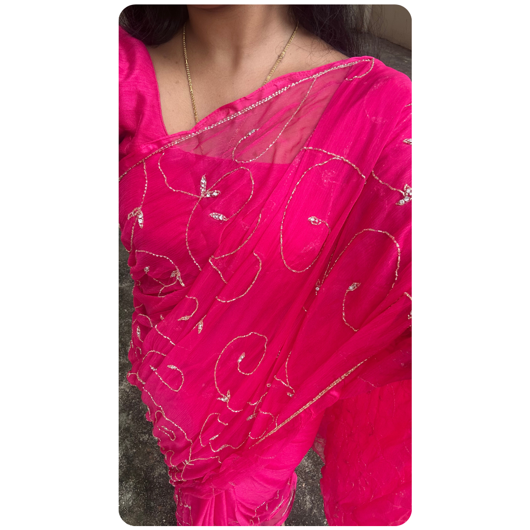 Designer Stone Work Saree