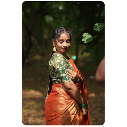 Handloom Tissue Saree With Dual Blouses