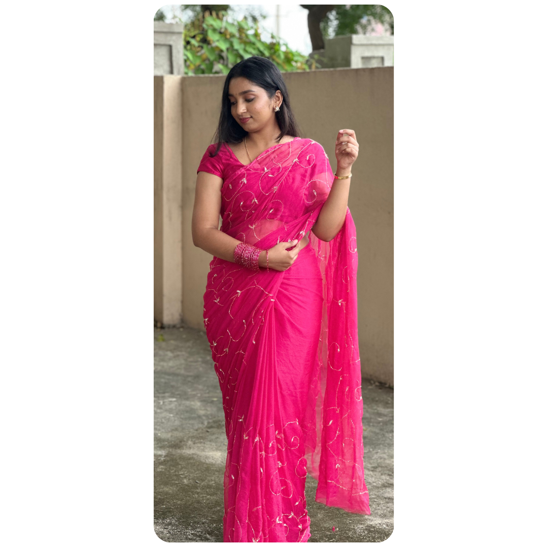 Designer Stone Work Saree