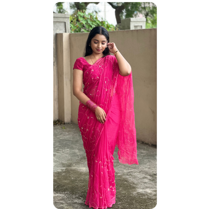 Designer Stone Work Saree